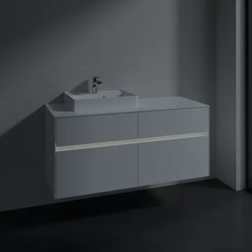 Villeroy & Boch Collaro Тумба под раковину, с подсветкой, 4 выдвижных ящика, 1200 x 548 x 500 mm, Glossy White / Glossy White C071B0DH