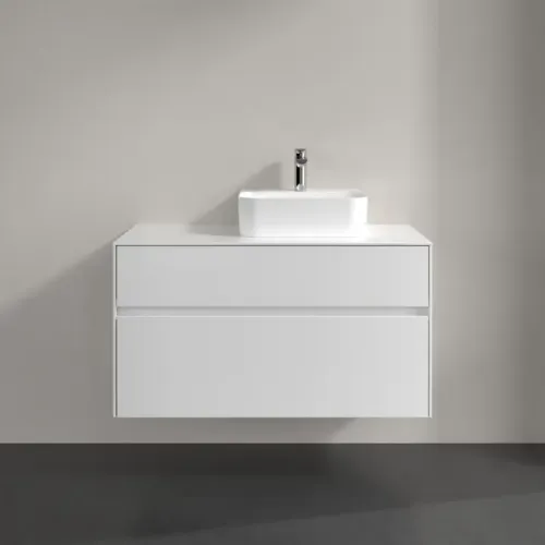 Villeroy & Boch Collaro Тумба под раковину, с подсветкой, 2 выдвижных ящика, 1000 x 548 x 500 mm, Glossy White / Glossy White C096B0DH