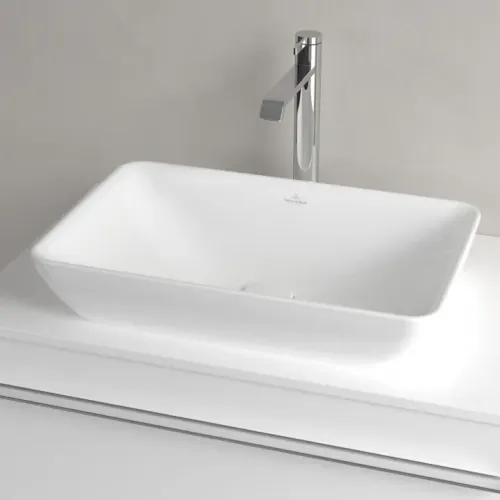 Villeroy & Boch Venticello Надстраиваемый полуутопленный умывальник, 555 x 360 x 110 mm, Альпийский белый CeramicPlus, с переливом 411355R1