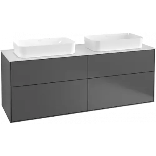 Villeroy & Boch Finion Тумба под раковину, с подсветкой, 4 выдвижных ящика, 1600 x 603 x 501 mm, Silk Grey Matt Lacquer G31100HJ