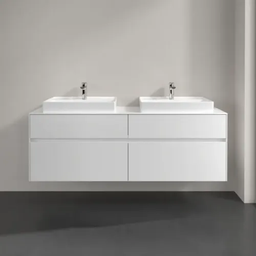 Villeroy & Boch Collaro Тумба под раковину, с подсветкой, 4 выдвижных ящика, 1600 x 548 x 500 mm, Glossy White / Glossy White C024B0DH
