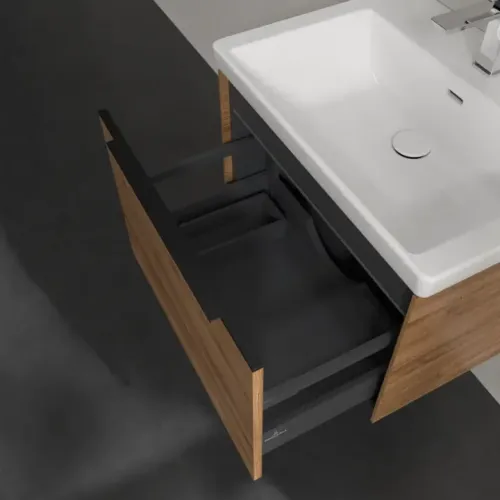 Villeroy & Boch Subway 3.0 Тумба под раковину, с подсветкой, 1 выдвижной ящик, 622 x 429 x 478 mm, Oak Kansas C575L1RH