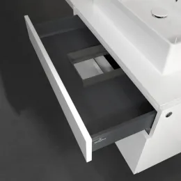 Villeroy & Boch Legato Тумба под раковину, с подсветкой, 2 выдвижных ящика, 800 x 550 x 500 mm, Glossy White / Glossy White B602L0DH