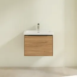 Villeroy & Boch Subway 3.0 Тумба под раковину, с подсветкой, 1 выдвижной ящик, 572 x 429 x 478 mm, Oak Kansas C577L1RH