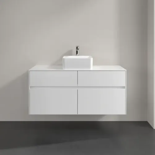 Villeroy & Boch Collaro Тумба под раковину, с подсветкой, 4 выдвижных ящика, 1200 x 548 x 500 mm, Glossy White / Glossy White C041B0DH