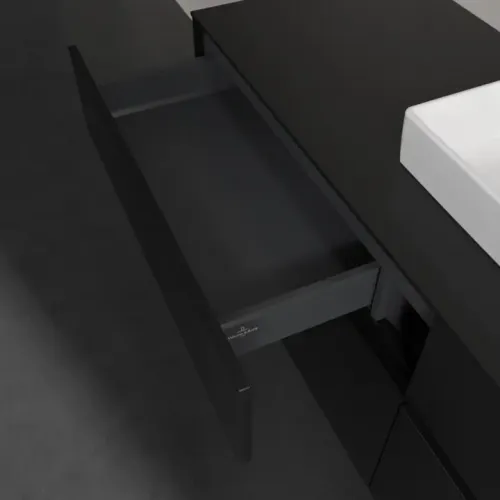 Villeroy & Boch Collaro Тумба под раковину, с подсветкой, 4 выдвижных ящика, 1600 x 548 x 500 mm, Black Matt Lacquer / Black Matt Lacquer C077B0PD