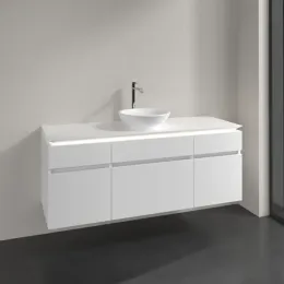 Villeroy & Boch Legato Тумба под раковину, с подсветкой, 5 выдвижных ящиков, 1400 x 550 x 500 mm, White Matt / White Matt B586L0MS
