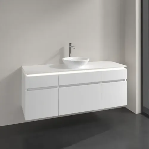 Villeroy & Boch Legato Тумба под раковину, с подсветкой, 5 выдвижных ящиков, 1400 x 550 x 500 mm, White Matt / White Matt B586L0MS