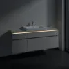 Villeroy & Boch Legato Тумба под раковину, с подсветкой, 5 выдвижных ящиков, 1400 x 550 x 500 mm, Soft Grey / Soft Grey B685L0VK