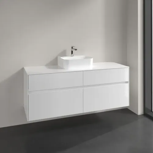 Villeroy & Boch Collaro Тумба под раковину, 4 выдвижных ящика, 1400 x 548 x 500 mm, Glossy White / Glossy White C10000DH