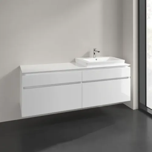 Villeroy & Boch Legato Тумба под раковину, 4 выдвижных ящика, 1600 x 550 x 500 mm, Glossy White / Glossy White B69100DH