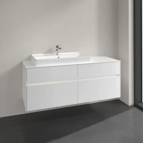 Villeroy & Boch Collaro Тумба под раковину, с подсветкой, 4 выдвижных ящика, 1400 x 548 x 500 mm, Glossy White / Glossy White C089B0DH