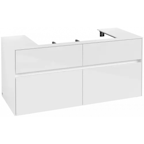 Villeroy & Boch Collaro Тумба под раковину, 4 выдвижных ящика, 1200 x 548 x 500 mm, Glossy White / Glossy White C08700DH