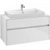 Villeroy & Boch Collaro Тумба под раковину, с подсветкой, 2 выдвижных ящика, 1000 x 548 x 500 mm, Glossy White / Glossy White C020B0DH