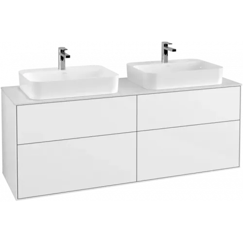 Villeroy & Boch Finion Тумба под раковину, с подсветкой, 4 выдвижных ящика, 1600 x 603 x 501 mm, Glossy White Lacquer G43100GF
