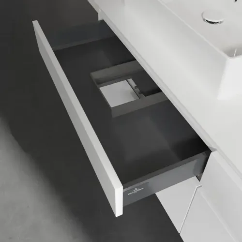 Villeroy & Boch Legato Тумба под раковину, 4 выдвижных ящика, 1600 x 550 x 500 mm, Glossy White / Glossy White B67700DH