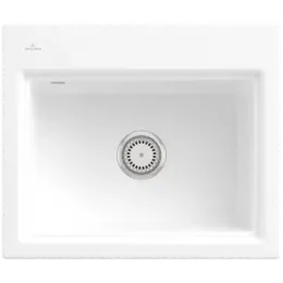 Villeroy & Boch Subway Style 60 S Мойка, включая Комплект слива с ручным управлением, сливная решетка , выкл Керамика, 600 x 510 mm, Stone White CeramicPlus 336601RW