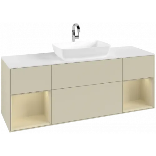 Villeroy & Boch Finion Тумба под раковину, с подсветкой, 4 выдвижных ящика, 1600 x 603 x 501 mm, Silk Grey Matt Lacquer / Silk Grey Matt Lacquer G861HJHJ