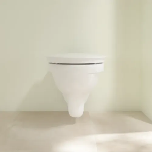 Villeroy & Boch ViCare Сиденье с крышкой для унитаза ViCare, с функцией автоматического опускания (SoftClosing), со снимаемым сиденьем (QuickRelease), Альпийский белый AntiBac 9M67S1T1