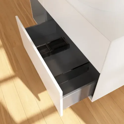Villeroy & Boch Finion Тумба под раковину, с подсветкой, 3 выдвижных ящика, 1200 x 603 x 501 mm, White Matt Lacquer / Anthracite Matt Lacquer F921GKMT