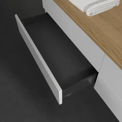Villeroy & Boch Antao Тумба под раковину, 4 выдвижных ящика, 1600 x 360 x 500 mm, лицевая поверхность без текстурированной отделки, Glossy White Lacquer / Honey Oak K27051GF