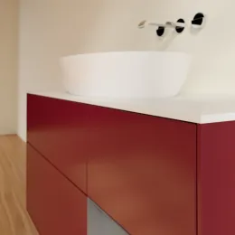 Villeroy & Boch Finion Тумба под раковину, с подсветкой, 3 выдвижных ящика, 1200 x 603 x 501 mm, Peony Matt Lacquer / Anthracite Matt Lacquer FA71GKHB