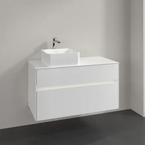 Villeroy & Boch Collaro Тумба под раковину, с подсветкой, 2 выдвижных ящика, 1000 x 548 x 500 mm, Glossy White / Glossy White C039B0DH