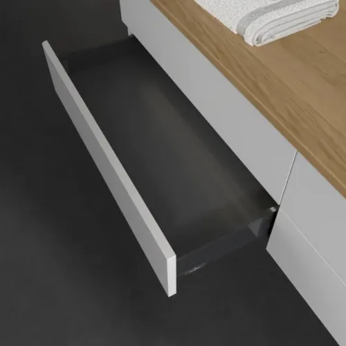 Villeroy & Boch Antao Тумба под раковину, с подсветкой, 4 выдвижных ящика, 1600 x 360 x 500 mm, лицевая поверхность без текстурированной отделки, Glossy White Lacquer / Honey Oak L27051GF
