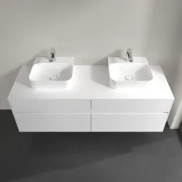 Villeroy & Boch Collaro Тумба под раковину, с подсветкой, 4 выдвижных ящика, 1600 x 548 x 500 mm, Glossy White / Glossy White C107B0DH