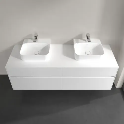 Villeroy & Boch Collaro Тумба под раковину, с подсветкой, 4 выдвижных ящика, 1600 x 548 x 500 mm, Glossy White / Glossy White C107B0DH