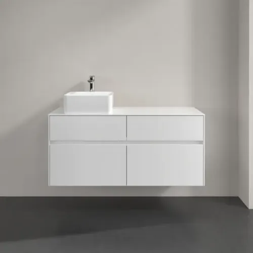 Villeroy & Boch Collaro Тумба под раковину, 4 выдвижных ящика, 1200 x 548 x 500 mm, Glossy White / Glossy White C04200DH