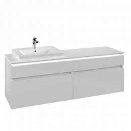 Villeroy & Boch Legato Тумба под раковину, с подсветкой, 4 выдвижных ящика, 1600 x 550 x 500 mm, Glossy White / Glossy White B689L0DH
