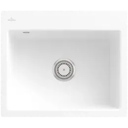 Villeroy & Boch Subway 60 S flat Мойка, включая Комплект слива с ручным управлением, выкл Керамика, 565 x 475 mm, Альпийский белый CeramicPlus 33091FR1