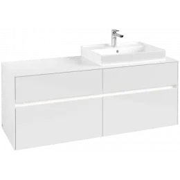 Villeroy & Boch Collaro Тумба под раковину, с подсветкой, 4 выдвижных ящика, 1400 x 548 x 500 mm, Glossy White / Glossy White C086B0DH