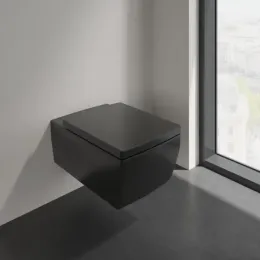 Villeroy & Boch Memento 2.0 Сиденье с крышкой для унитаза, с функцией автоматического опускания (SoftClosing), со снимаемым сиденьем (QuickRelease), Ebony 8M24S1S5