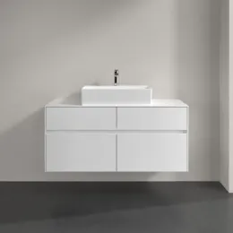 Villeroy & Boch Collaro Тумба под раковину, с подсветкой, 4 выдвижных ящика, 1200 x 548 x 500 mm, Glossy White / Glossy White C128B0DH