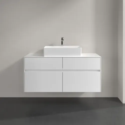 Villeroy & Boch Collaro Тумба под раковину, с подсветкой, 4 выдвижных ящика, 1200 x 548 x 500 mm, Glossy White / Glossy White C128B0DH