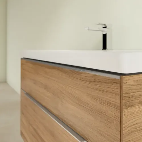 Villeroy & Boch Subway 3.0 Тумба под раковину, с подсветкой, 2 выдвижных ящика, 973 x 576 x 478 mm, Oak Kansas C570L0RH