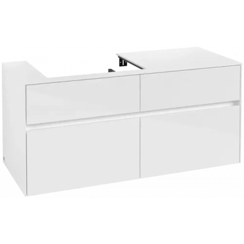 Villeroy & Boch Collaro Тумба под раковину, 4 выдвижных ящика, 1200 x 548 x 500 mm, Glossy White / Glossy White C08200DH