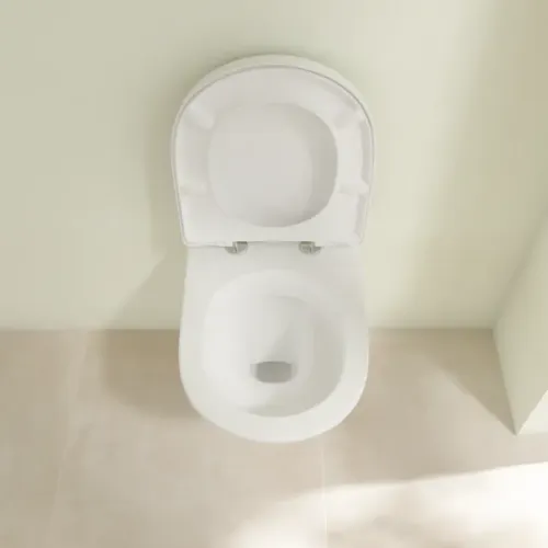 Villeroy & Boch O.novo Унитаз с открытым смывным краем Compact, настенный, Альпийский белый 5688R001
