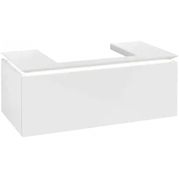 Villeroy & Boch Legato Тумба под раковину, с подсветкой, 1 выдвижной ящик, 1000 x 380 x 500 mm, Glossy White / Glossy White B680L0DH