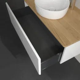 Villeroy & Boch Antao Тумба под раковину, с подсветкой, 1 выдвижной ящик, 1000 x 360 x 500 mm, лицевая поверхность без текстурированной отделки, Glossy White Lacquer / Honey Oak L31051GF