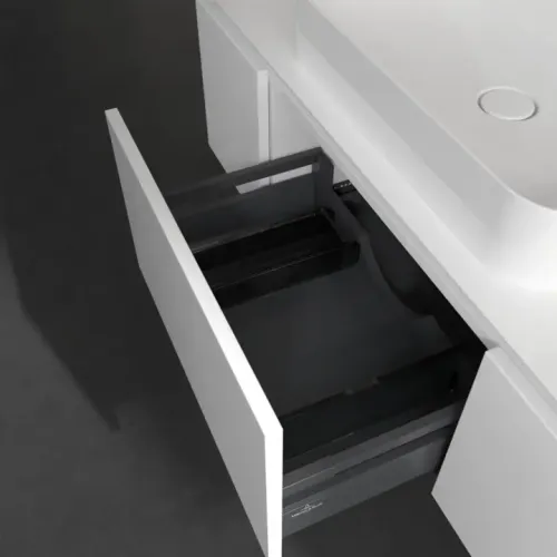 Villeroy & Boch Legato Тумба под раковину, с подсветкой, 3 выдвижных ящика, 1200 x 380 x 500 mm, Glossy White / Glossy White B757L0DH