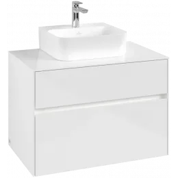 Villeroy & Boch Collaro Тумба под раковину, с подсветкой, 2 выдвижных ящика, 800 x 548 x 500 mm, Glossy White / Glossy White C093B0DH
