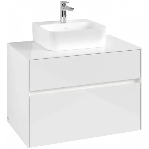 Villeroy & Boch Collaro Тумба под раковину, с подсветкой, 2 выдвижных ящика, 800 x 548 x 500 mm, Glossy White / Glossy White C093B0DH
