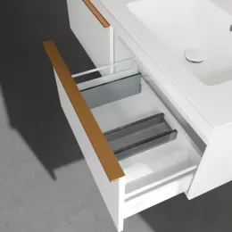 Villeroy & Boch Venticello Тумба под раковину, 2 выдвижных ящика, 1253 x 420 x 502 mm, Glossy White / Glossy White A93905DH