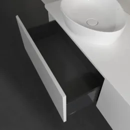 Villeroy & Boch Antao Тумба под раковину, с подсветкой, 2 выдвижных ящика, 1600 x 360 x 500 mm, лицевая поверхность без текстурированной отделки, Glossy White Lacquer / Glossy White Lacquer L37010GF
