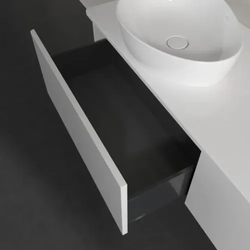 Villeroy & Boch Antao Тумба под раковину, с подсветкой, 2 выдвижных ящика, 1600 x 360 x 500 mm, лицевая поверхность без текстурированной отделки, Glossy White Lacquer / Glossy White Lacquer L37010GF