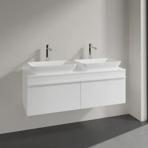 Villeroy & Boch Venticello Тумба под раковину, 2 выдвижных ящика, 1257 x 436 x 502 mm, Glossy White / Glossy White A94902DH
