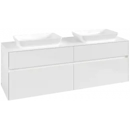 Villeroy & Boch Collaro Тумба под раковину, с подсветкой, 4 выдвижных ящика, 1600 x 548 x 500 mm, Glossy White / Glossy White C123B0DH